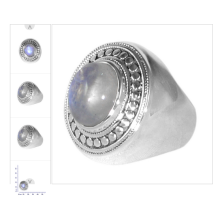 REGENBOGEN MOONSTONE NATÜRLICHES GEMSTONE MIT 925 STERLING SILBER DESIGNER RING